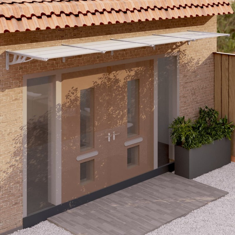 vidaXL Türvordach Grau und Transparent 396x90 cm Polycarbonat vidaXL Türvordach Grau und Transparent 396x90 cm Polycarbonat