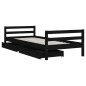 vidaXL Kinderbett mit Schubladen Schwarz 90x190 cm Massivholz Kiefer vidaXL Kinderbett mit Schubladen Schwarz 90x190 cm Massivholz Kiefer