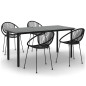 vidaXL 5-tlg. Garten-Essgruppe Schwarz PVC Rattan vidaXL 5-tlg. Garten-Essgruppe Schwarz PVC Rattan
