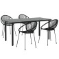 vidaXL 5-tlg. Garten-Essgruppe Schwarz PVC Rattan vidaXL 5-tlg. Garten-Essgruppe Schwarz PVC Rattan