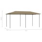 vidaXL Pavillon 3x6x2,6 m Taupe 160 g/m² vidaXL Pavillon 3x6x2,6 m Taupe 160 g/m²