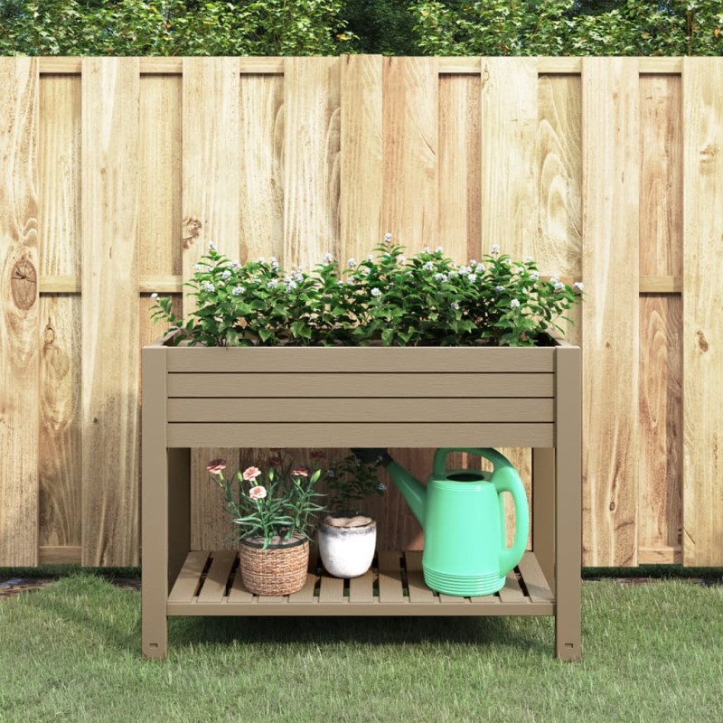 vidaXL Hochbeet Hellbraun 110x45x79 cm Polypropylen vidaXL Hochbeet Hellbraun 110x45x79 cm Polypropylen