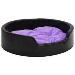 vidaXL Hundebett Schwarz-Violett 99x89x21 cm Plüsch und Kunstleder