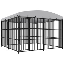 vidaXL Outdoor-Hundezwinger mit Überdachung 300x300x210 cm