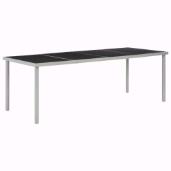 vidaXL Gartentisch Schwarz 220 x 90 x 74,5 cm Stahl