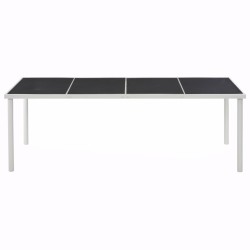 vidaXL Gartentisch Schwarz 220 x 90 x 74,5 cm Stahl