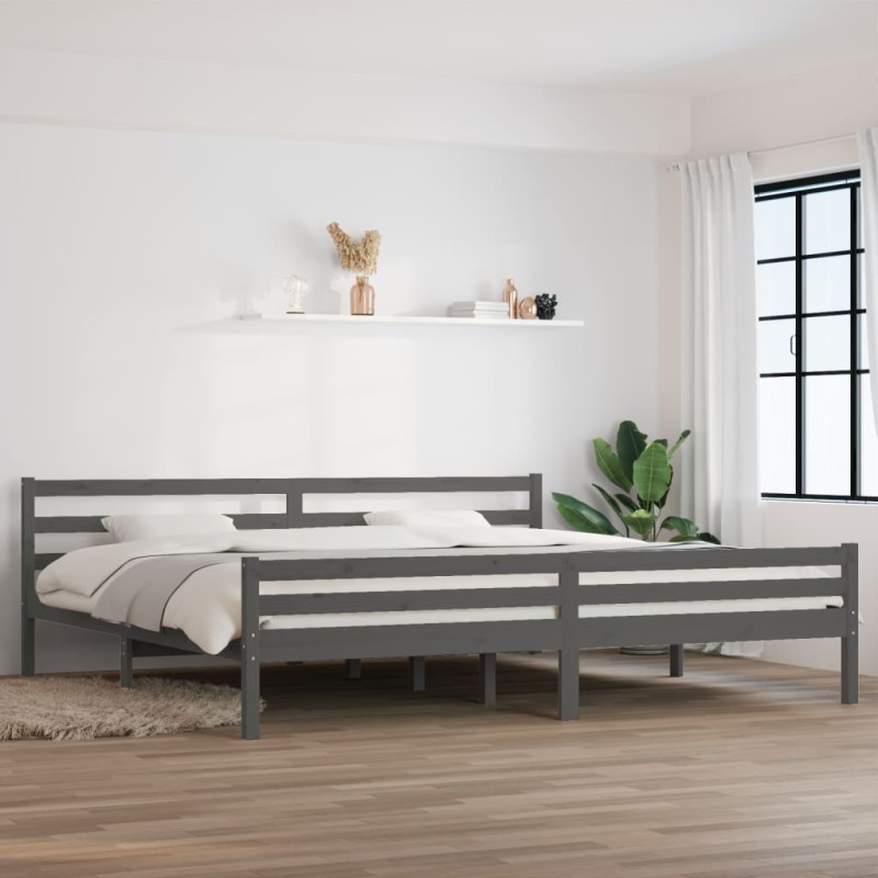 vidaXL Massivholzbett Grau 180x200 cm vidaXL Massivholzbett Grau 180x200 cm