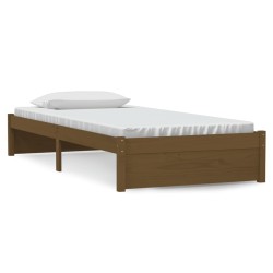 vidaXL Massivholzbett Honigbraun 90x190 cm