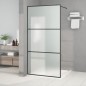 vidaXL Duschwand für Walk-In Dusche Schwarz 100x195 cm ESG Mattiert vidaXL Duschwand für Walk-In Dusche Schwarz 100x195 cm ESG Mattiert