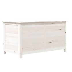 vidaXL Outdoor-Kissenbox Weiß 100x50x56 cm Massivholz Tanne