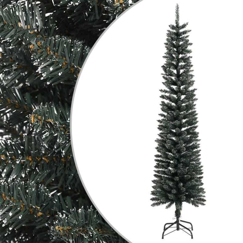 vidaXL Künstlicher Weihnachtsbaum mit Ständer Schlank Grün 240 cm PVC vidaXL Künstlicher Weihnachtsbaum mit Ständer Schlank Grün 240 cm PVC