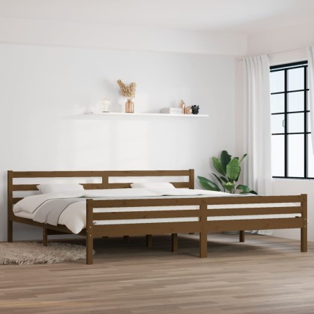 vidaXL Massivholzbett Honigbraun 180x200 cm