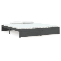 vidaXL Massivholzbett Grau 180x200 cm