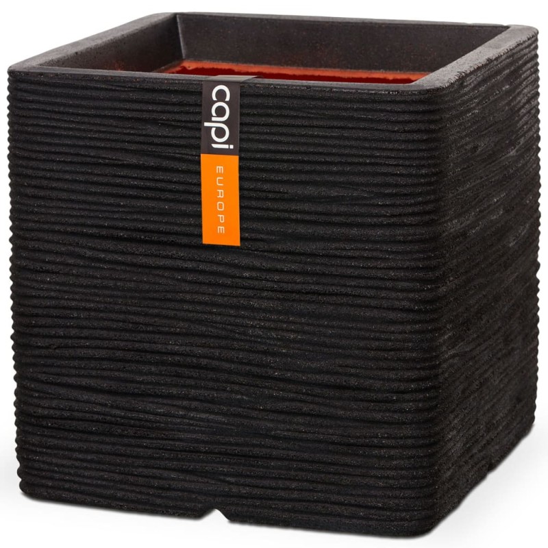 Capi Blumentopf Nature Rib Quadratisch 40 x 40 cm Schwarz KBLR903 Capi Blumentopf Nature Rib Quadratisch 40 x 40 cm Schwarz KBLR903