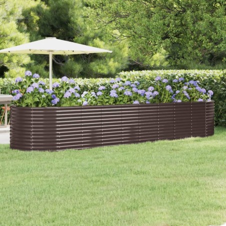 vidaXL Hochbeet Pulverbeschichteter Stahl 396x100x68 cm Braun