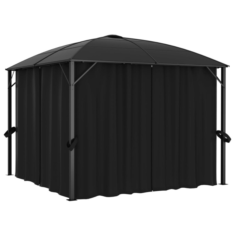 vidaXL Pavillon mit Vorhängen 300 x 300 x 265 cm Anthrazit vidaXL Pavillon mit Vorhängen 300 x 300 x 265 cm Anthrazit