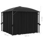 vidaXL Pavillon mit Vorhängen 300 x 300 x 265 cm Anthrazit vidaXL Pavillon mit Vorhängen 300 x 300 x 265 cm Anthrazit