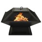 vidaXL 2in1 Feuerschale und Grill mit Schürhaken 46,5x46,5x37 cm Stahl vidaXL 2in1 Feuerschale und Grill mit Schürhaken 46,5x46,5x37 cm Stahl