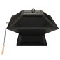 vidaXL 2in1 Feuerschale und Grill mit Schürhaken 46,5x46,5x37 cm Stahl vidaXL 2in1 Feuerschale und Grill mit Schürhaken 46,5x46,5x37 cm Stahl