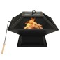 vidaXL 2in1 Feuerschale und Grill mit Schürhaken 46,5x46,5x37 cm Stahl vidaXL 2in1 Feuerschale und Grill mit Schürhaken 46,5x46,5x37 cm Stahl