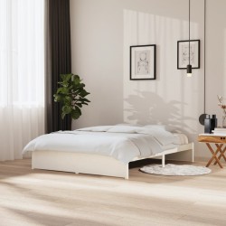 vidaXL Massivholzbett Weiß 150x200 cm King Size Kiefer