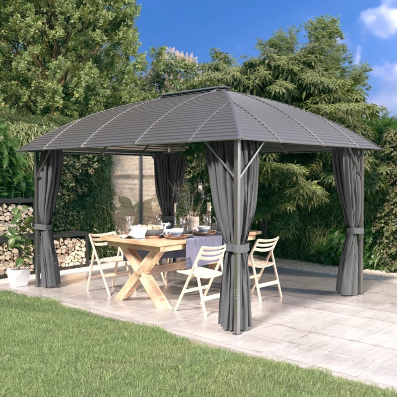 vidaXL Pavillon mit Seitenwänden & Bogendach 3x4 m Anthrazit vidaXL Pavillon mit Seitenwänden & Bogendach 3x4 m Anthrazit