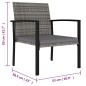 Garten-Essstühle 2 Stk. Poly Rattan Grau Garten-Essstühle 2 Stk. Poly Rattan Grau