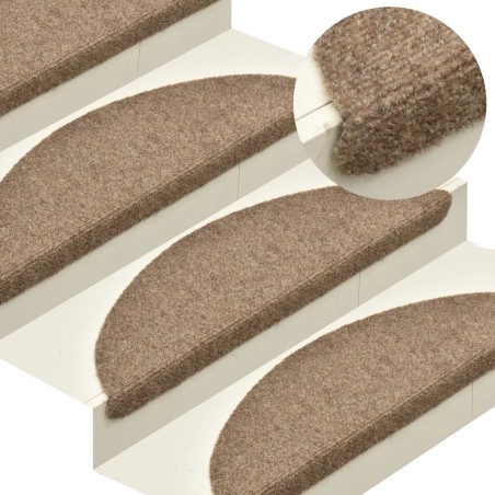 vidaXL Selbstklebende Treppenmatten 5 Stk. Creme 65x21x4cm Nadelvlies