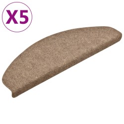 vidaXL Selbstklebende Treppenmatten 5 Stk. Creme 65x21x4cm Nadelvlies