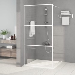 vidaXL Duschwand für Begehbare Dusche Weiß 100x195 cm ESG-Klarglas
