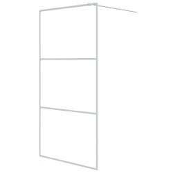 vidaXL Duschwand für Begehbare Dusche Weiß 100x195 cm ESG-Klarglas