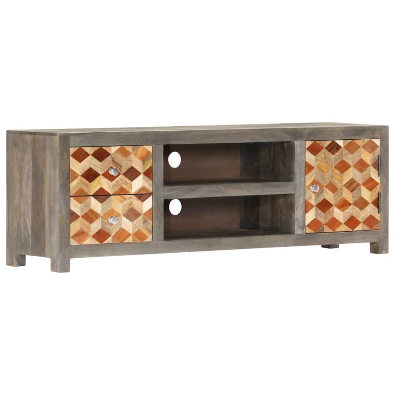 vidaXL TV-Schrank Grau 120x30x40 cm Massivholz Mango vidaXL TV-Schrank Grau 120x30x40 cm Massivholz Mango