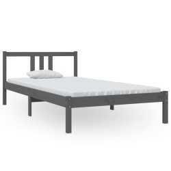 vidaXL Massivholzbett Grau 100x200 cm