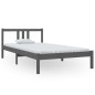 vidaXL Massivholzbett Grau 100x200 cm vidaXL Massivholzbett Grau 100x200 cm