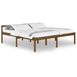 vidaXL Massivholzbett Honigbraun Kiefer 200x200 cm