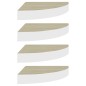vidaXL Eck-Wandregal 4 Stk. Eiche und Weiß 35x35x3,8 cm MDF vidaXL Eck-Wandregal 4 Stk. Eiche und Weiß 35x35x3,8 cm MDF