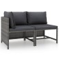 vidaXL 2-tlg. Garten-Sofagarnitur mit Auflagen Poly Rattan Grau vidaXL 2-tlg. Garten-Sofagarnitur mit Auflagen Poly Rattan Grau
