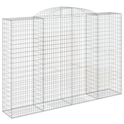 vidaXL Gabione mit Hochbogen 300x50x200/220 cm Verzinktes Eisen