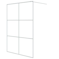 vidaXL Duschwand für Begehbare Dusche Weiß 140x195 cm ESG-Klarglas