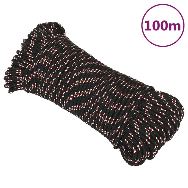 vidaXL Bootsseil Schwarz 4 mm 100 m Polypropylen vidaXL Bootsseil Schwarz 4 mm 100 m Polypropylen