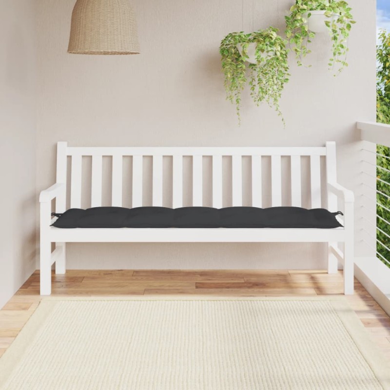 Gartenbank-Auflage Schwarz 180x50x7 cm Oxford-Gewebe Gartenbank-Auflage Schwarz 180x50x7 cm Oxford-Gewebe