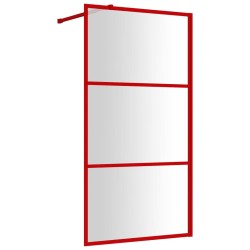 vidaXL Duschwand für Begehbare Dusche mit ESG Klarglas Rot 115x195 cm