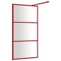vidaXL Duschwand für Begehbare Dusche mit ESG Klarglas Rot 115x195 cm vidaXL Duschwand für Begehbare Dusche mit ESG Klarglas Rot 115x195 cm
