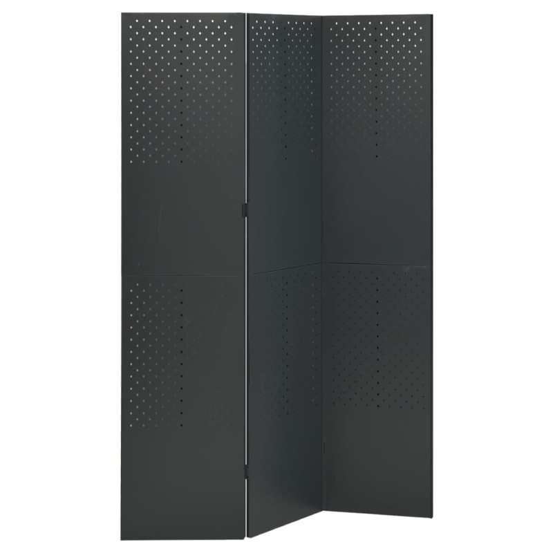 vidaXL 3-tlg. Raumteiler Anthrazit 120x180 cm Stahl vidaXL 3-tlg. Raumteiler Anthrazit 120x180 cm Stahl