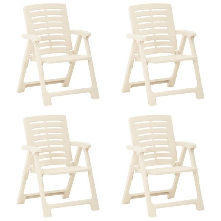 vidaXL Gartenstühle 4 Stk. Kunststoff Weiß