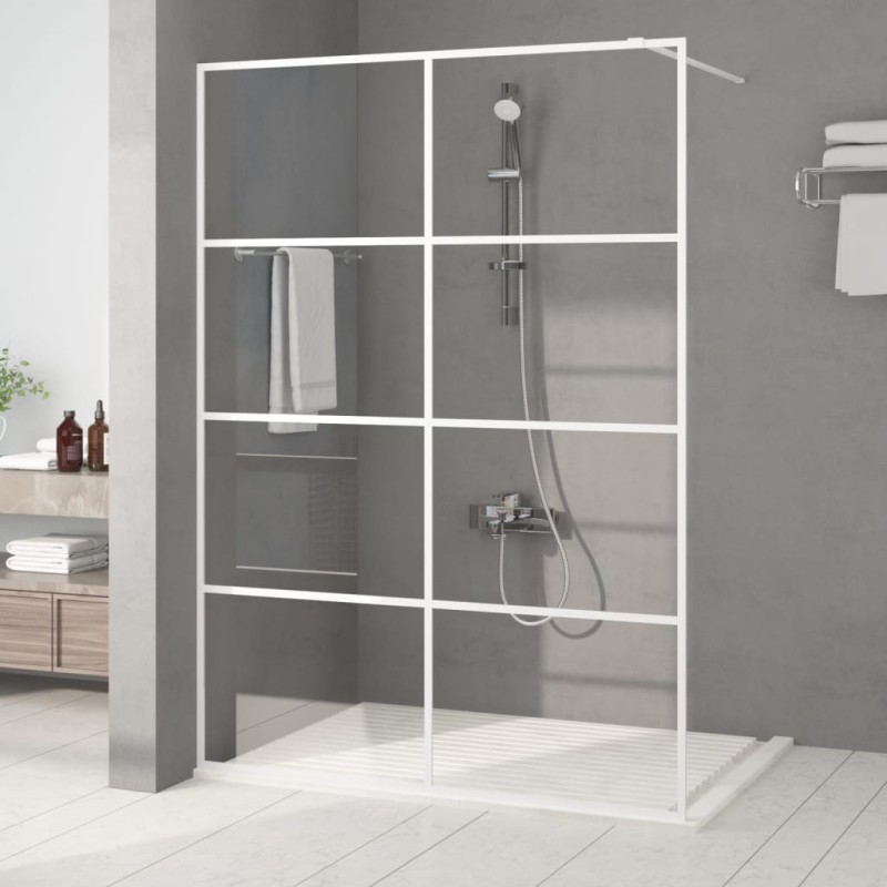 vidaXL Duschwand für Begehbare Dusche Weiß 140x195 cm ESG-Klarglas vidaXL Duschwand für Begehbare Dusche Weiß 140x195 cm ESG-Klarglas