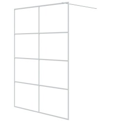 vidaXL Duschwand für Begehbare Dusche Weiß 140x195 cm ESG-Klarglas