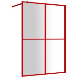 vidaXL Duschwand für Begehbare Dusche mit ESG Klarglas Rot 140x195 cm