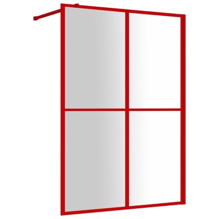 vidaXL Duschwand für Begehbare Dusche mit ESG Klarglas Rot 140x195 cm
