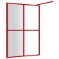 vidaXL Duschwand für Begehbare Dusche mit ESG Klarglas Rot 140x195 cm vidaXL Duschwand für Begehbare Dusche mit ESG Klarglas Rot 140x195 cm